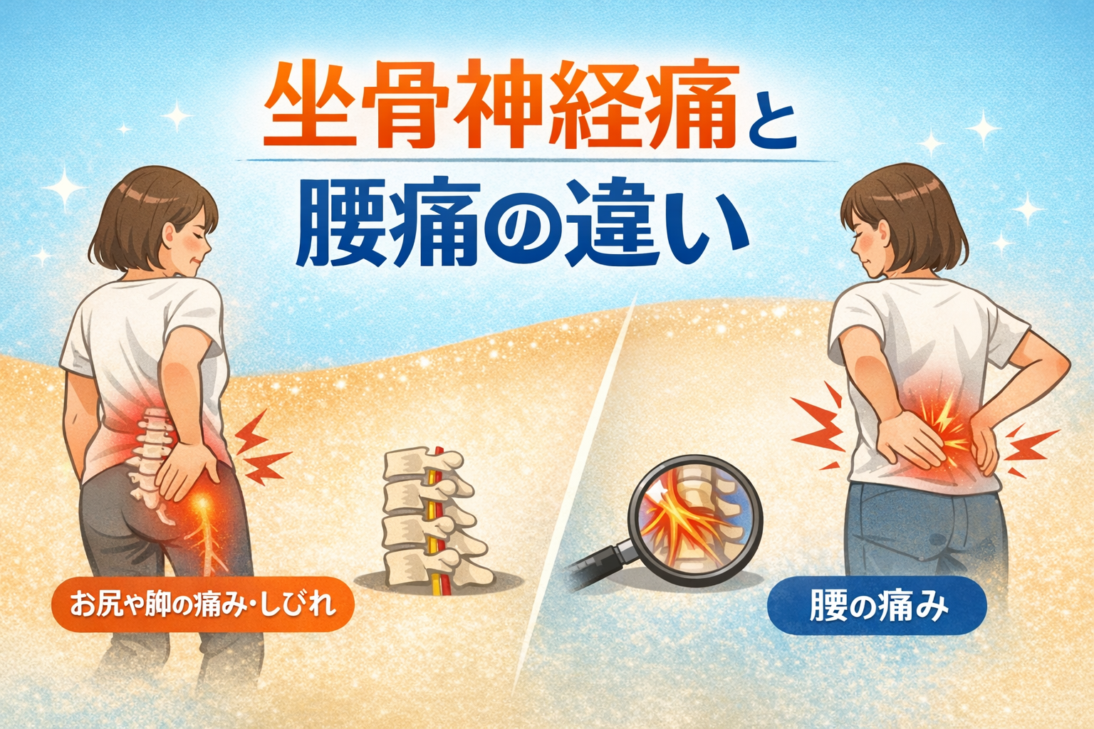 坐骨神経痛と腰痛の違い｜見分け方と注意点【二子玉川】